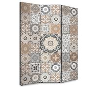 Lupia - Separe' per Interni, Divisorio 135,6 x H 176 x P 3,1 cm AZULEJOS Mix paravento 3 Ante in Legno con Tele Stampate Fronte Retro Soggetto Unico