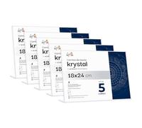 Lupia Set 5 Cornici Portadocumenti 18x24 cm KRYSTAL in Acrilico Trasparente, Espositore da Tavolo VERTICALE per Menu, Avvisi, Foto, Listini e Brochure, Porta Cartelli Cornice pubblicitaria
