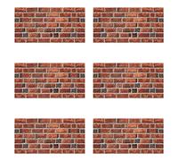 Lupia - Set 6 Pezzi Pannelli di Rivestimento Parete e Altre superfici Decorazione Modulare 50x100 cm Muro Rosso