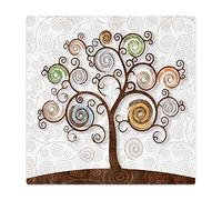 Lupia - Sottotutto decorato Albero della Vita in Legno QUADRATO Sotto bicchiere, piatto, pentola TREE WHITE 32x32 cm