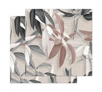 Lupia - Sottotutto decorato con stampa a colori in Legno QUADRATO Sotto bicchiere, piatto, pentola con varie dimensioni 20x20 cm Set 2 pz/LEAVES MIX