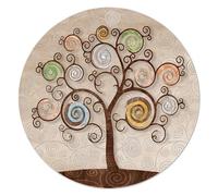 Lupia - Sottotutto decorato con stampa a colori in Legno ROTONDO Sotto bicchiere, piatto, pentola con varie dimensioni diam. 32 cm/TREE BEIGE