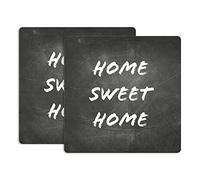 Lupia - Sottotutto decorato in Legno QUADRATO Sotto bicchiere, piatto, pentola HOME SWEET HOME Blackboard 20x20 cm Set 2 pz