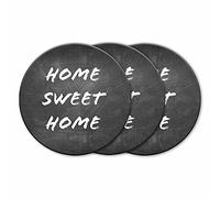 Lupia - Sottotutto Decorato in Legno Rotondo sotto Bicchiere, Piatto, pentola Home Sweet Home 10 cm Set 3 pz
