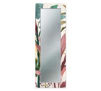 Lupia - Specchio da Parete Lungo MIRROR FANTASY BANANA LEAVES BEIGE 52x152 cm, Design Moderno, Cornice Legno Stampata, Per Camera, Soggiorno, Ingresso, Appendibile Verticale/Orizzontale