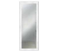 Lupia - Specchio da Parete Moderno BOSTON 41x124 cm, Cornice in Legno MDF, Design Shabby Chic, per Camera da Letto, Soggiorno, Ingresso, Montaggio Verticale o Orizzontale, Legno Ingegnerizzato Bianco