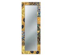 Lupia - Specchio da Parete Moderno, MIRROR FANTASY KLIMT GOLD, Cornice Stampata in Legno, 52x152 cm, Per Camera da Letto, Soggiorno, Ingresso, Vetro di Riflettanza