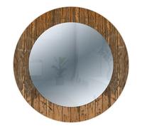 Lupia - Specchio da Parete Rotondo, MIRROR FANTASY OLD WOOD, Cornice Stampata in Legno, Ideale per Ingressi e Camere, Decorazioni Parete Eleganti, diametro 65 cm