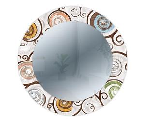 Lupia - Specchio da Parete Rotondo, MIRROR FANTASY TREE WHITE, Cornice Stampata in Legno, Design Moderno, Albero della Vita, Camera da Letto, Soggiorno, Ingresso, Diametro 65 cm