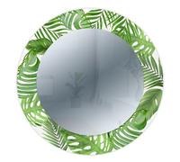 Lupia - Specchio da Parete Rotondo, MIRROR FANTASY TROPICAL GREEN, Design Moderno con Cornice Stampata in Legno, Adatto a Ingressi e Soggiorni, Decorazioni da Parete Moderne, diametro 65 cm