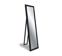 Lupia - Specchio da Terra Moderno BOSTON FLOOR MIRROR 40x160 cm, con cornice ecologica, Vetro cristallo riflettente, Facile montaggio con cavalletto regolabile o montaggio a parete, Nero, Legno