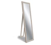 Lupia - Specchio da Terra Moderno BOSTON SHABBY BEIGE FLOOR MIRROR 40x160 cm, Specchio Shabby Chic da Parete, Vetro Cristallo di Prima Luce, Regolabile e Montabile, Beige, Legno