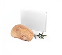 Lupia Tagliere in Legno di Ulivo irregolare Rustico Piccolo 12,5x21 cm, spessore 1,5 cm, Elegante e Versatile per Cucina, Aperitivi, Degustazioni e Bomboniere per Eventi Speciali, scatola Bianca