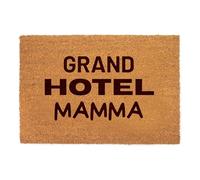 Lupia - Zerbino in fibra di cocco Naturale stampato 40x60 cm GRAND HOTEL MAMMA, Retro antiscivolo, Tappeto ingresso Decorato interno esterno, Antibatterico e Facile da Pulire, Made in Italy