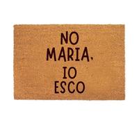 Lupia - Zerbino in fibra di cocco Naturale stampato 40x60 cm NO MARIA IO ESCO, Retro antiscivolo, Tappeto ingresso Decorato interno esterno, Antibatterico e Facile da Pulire, Made in Italy