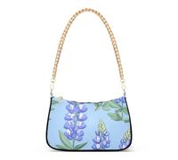 Lupine Glory Blue trendy catena fanny pack per le donne borse a tracolla per la moglie, Blu gloria lupino