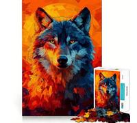 Lupo al tramonto Puzzle da 1000 pezzi per ragazzi Stimola le capacità cognitive Divertimento con incastro perfetto Nessun pezzo si stacca Un modo coinvolgente per passare il tempo libero (38x52cm)