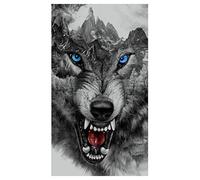 Lupo arrabbiato Poster e stampe in bianco e nero Animali astratti Dipinto su tela sulla parete Immagine artistica Camera Home Decor 40x80cm Senza cornice