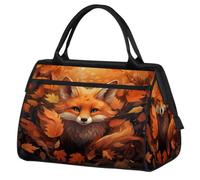 Lupo autunno foglie d'acero borsa da palestra per donne e uomini, borsa da viaggio sport borsone con custodia trolley, borsa sportiva impermeabile borsa da palestra weekender borsa da viaggio borsa da