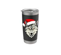 Lupo Babbo Natale Bicchiere termico in acciaio inox doppia parete