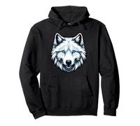 Lupo bianco con gli occhi azzurri Lupo dagli occhi blu Costume Lupo bianco Felpa con Cappuccio