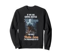 Lupo Cage Warning Citazione Fierce Moonlit Animal Graphic Felpa