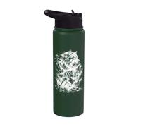 Lupo che corre come ritratto artistico in bianco e nero Stainless Steel Insulated Water Bottle