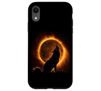 Lupo che ulula alla luna Eclissi solare Alpha Lunar Mountain Custodia per iPhone XR