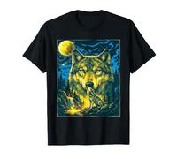 Lupo Che Ulula alla Luna Maglietta