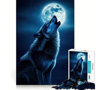 Lupo che ulula alla luna - Puzzle da 1000 pezzi per adulti - Gioco di concentrazione mentale - Taglio di precisione - Attività creativa per rafforzare i legami affettivi (38x52cm)