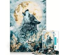 Lupo che ulula alla luna - Puzzle da 1000 pezzi per ragazzi - Stimola le capacità cognitive - Divertente - Chiusura ermetica - Nessun pezzo si stacca - Un modo coinvolgente per passare il tempo libero