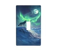 Lupo che ulula nella notte misterioso interruttore della luce copertura decorativa singola levetta 1 banda piastra da parete per cucina fattoria camera da letto bagno decorazione artistica