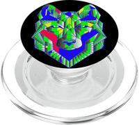 Lupo, colorato geometrico, coraggioso PopSockets PopGrip per MagSafe