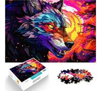 Lupo colorato puzzle 1000 pezzi per adulti Giocattoli che creano dipendenza e sfidano l'intelligenza del cervello con pezzi completamente interconnessi di forma casuale 38x26cm