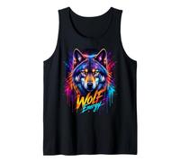 Lupo colorato Splash Art Wildlife Animal Wolf Energy Canotta