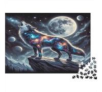 Lupo cosmico urla Puzzle 1000 Pezzi In cartone Spesso, Un Tangram Per Enigma Per Lo Stress Relief, Ideale Per Quadro Fai Da Te, Regalo Di Compleanno Perfetto 70x50cm/1000pcs