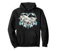 Lupo Cuore Amante Acchiappasogni Felpa con Cappuccio