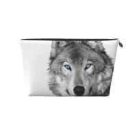 Lupo dagli occhi azzurri, Borsa da toilette Borsa per trucco Borsa per cosmetici Borsa da toilette da viaggio portatile