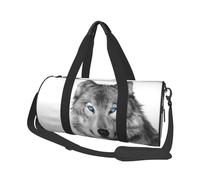 Lupo dagli occhi azzurri, Borsone da viaggio di grande capacità Borsa rotonda Borsa da viaggio sportiva Borsa da viaggio Borsa da fitness