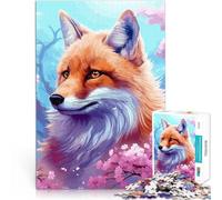 lupo dei fiori di ciliegio puzzle 1000 pezzi per adulti Aiuta il cervello ad allenare i giocattoli che creano dipendenza per coltivare la pazienza Regalo divertente 38x26cm