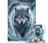 Lupo dell'era glaciale Puzzle 1000 pezzi per adolescenti Aiuta il cervello ad allenare i giocattoli che creano dipendenza per coltivare la pazienza gioco di sfida unico 38x26cm