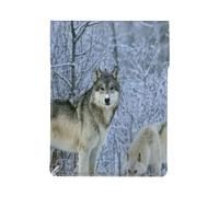 Lupo di animali selvatici stampato, Custodia per laptop in pelle PU, borsa per notebook, custodia per laptop, custodia per tablet