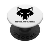 Lupo divertente "Howl of a Girl" per donne o ragazze giochi di parole madri PopSockets PopGrip Adesivo
