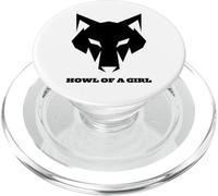 Lupo divertente "Howl of a Girl" per donne o ragazze giochi di parole madri PopSockets PopGrip per MagSafe