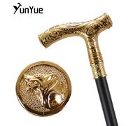 Lupo dorato Metalli Intagliare Canna da passeggio Gentleman Art Decorativo Moda Elegante Bastone da passeggio Lady Cosplay Puntelli cinematografici Canna da festa