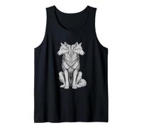 Lupo Due Teste Occulto Strano Creepy Gothic Art Canotta