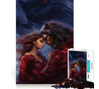 Lupo e donna si abbracciano - Puzzle da 1000 pezzi per adulti - Gioco di problem solving - Taglio di qualità professionale - Attività rilassante di gruppo al chiuso (38x52cm)