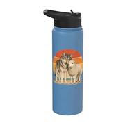 Lupo E Pecora Migliori Amici Animali Stainless Steel Insulated Water Bottle