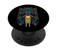 Lupo e pecore, messaggio potente, illusione ottica arte PopSockets PopGrip Adesivo