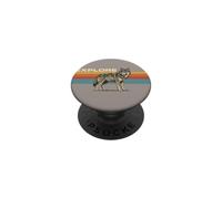 Lupo Esplora Retro Tramonto Grafica PopSockets PopGrip Adesivo